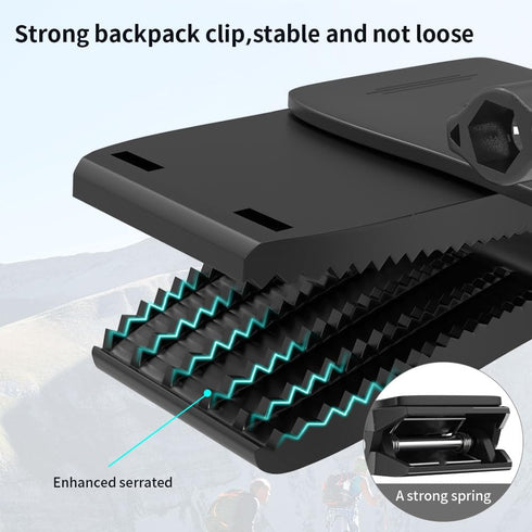 Anti-Slide Backpack Strap Clip Mount for Phone 360 Degree Rotary Backpack Clamp Mount for Video Recording...